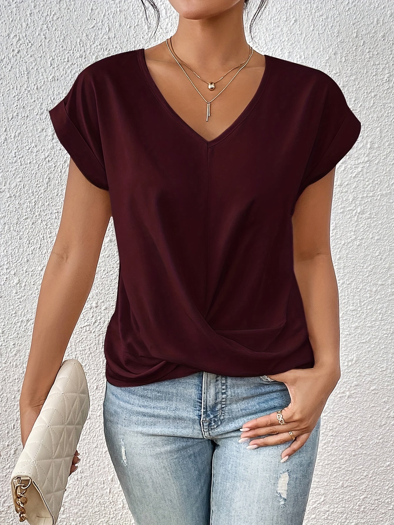 MICHA™ | casual-t-shirt-met-sweetheart-halslijn (1+1 gratis actie)